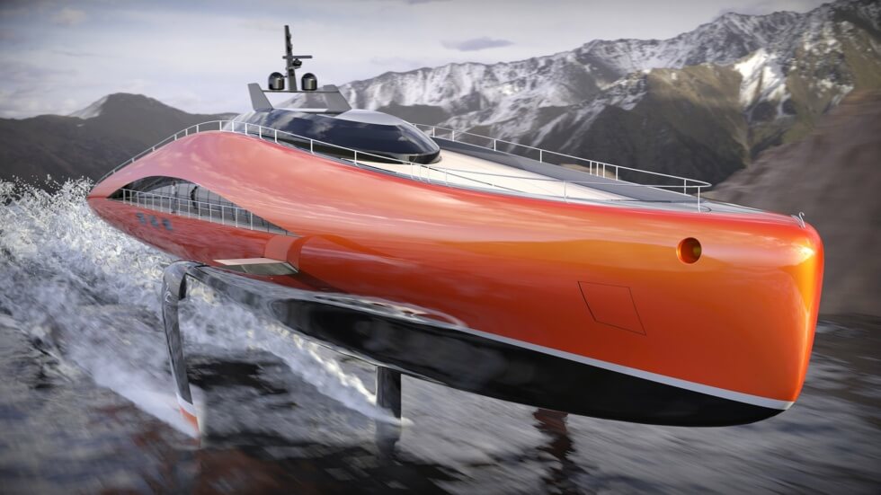 Plectrum: Lazzarini Design Studio Reveals A Hydrogen-Powered Hydrofoil Superyacht Concept