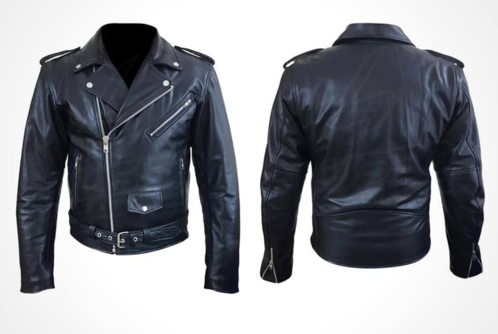 "Perfect" Biker Style Classic Black Premium Heavy Leather Jacket