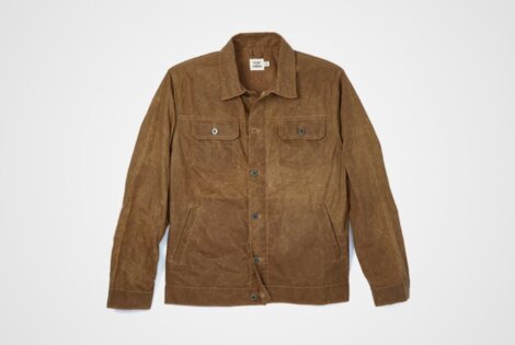 Flint & Tinder's Unlined Waxed Trucker Jacket