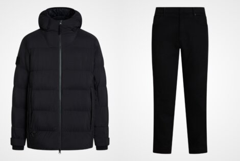 AeroGraph Puffer Jacket and Denim Jeans