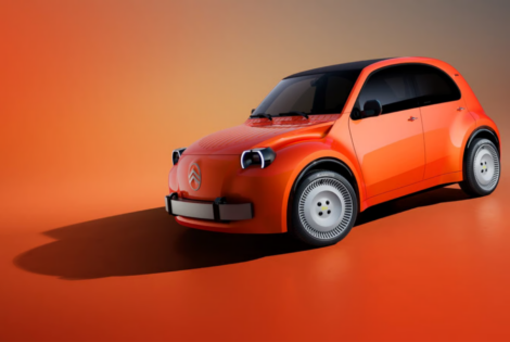 Citroën 2 CV Concept electric car at the 2026 Paris Motor Show